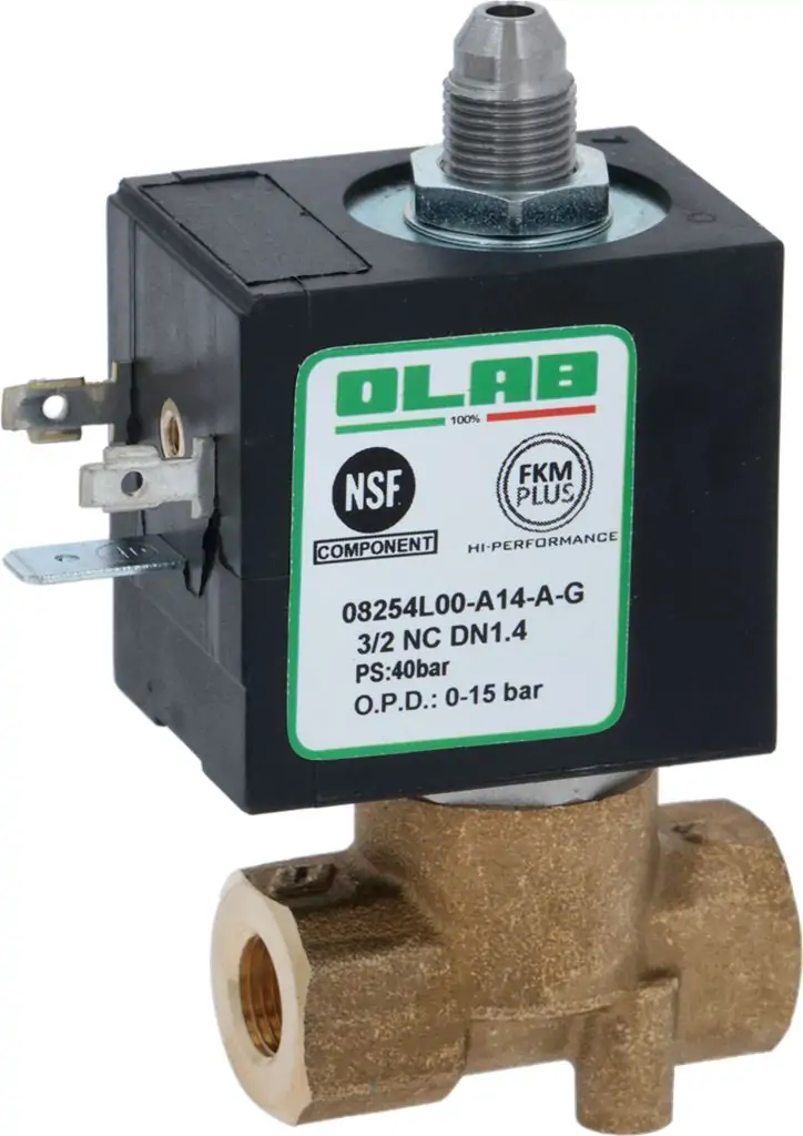 SOLENOID VALVE OLAB 3 WAYS 220/230V 50Hz, 08254L00-A14-A-G / K07611-AD-B